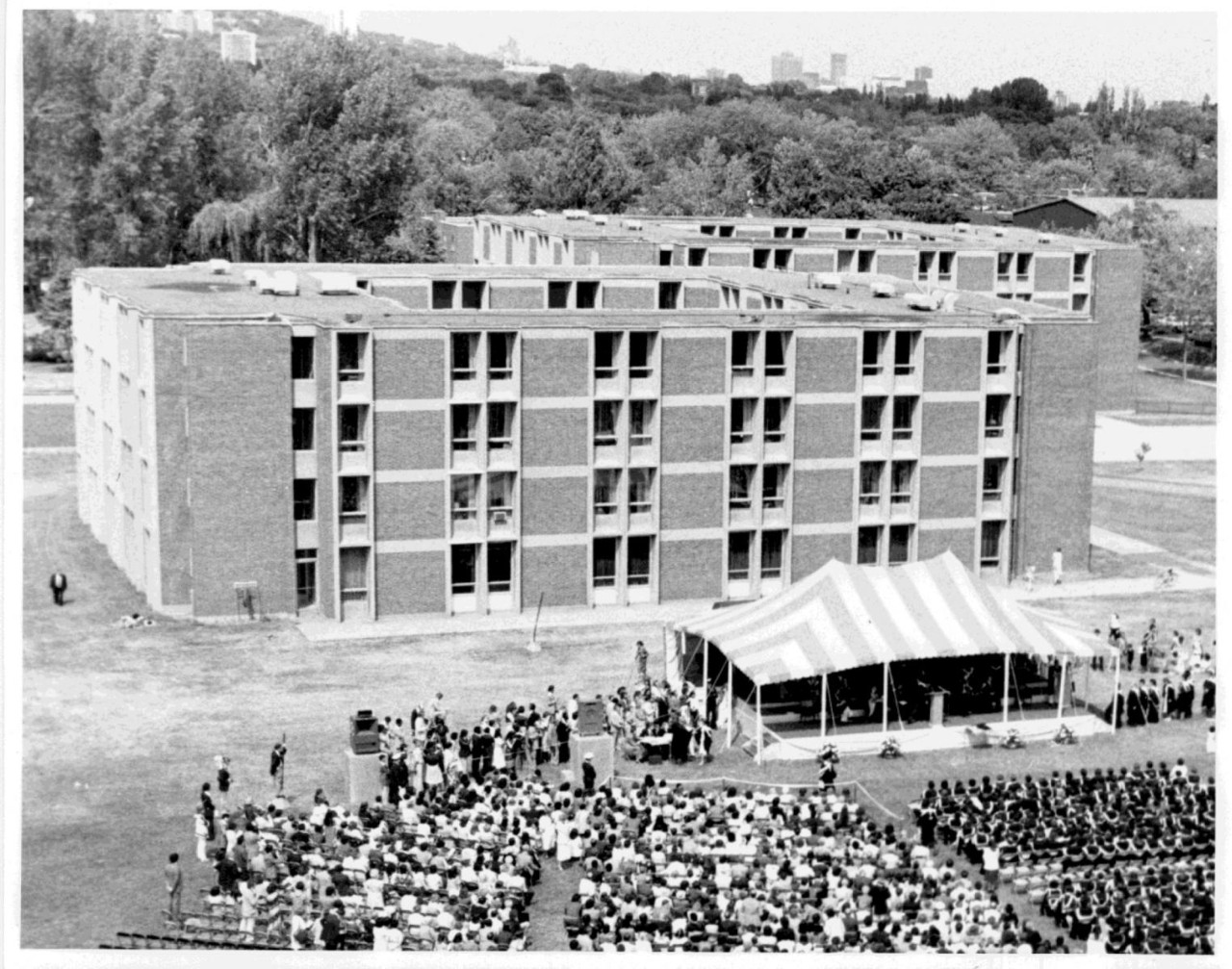 Graduation ceremonies outside Hingston Hall Graduation ceremonies outside Hingston Hall